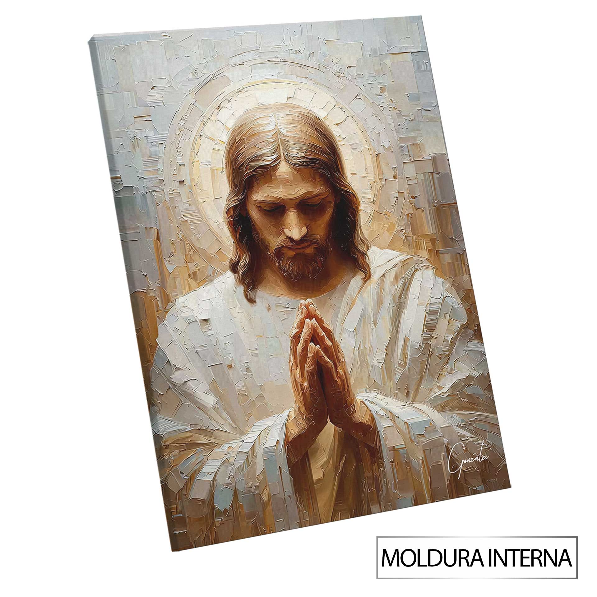 Prayer of Christ: Textured Religious Wall Art in Warm Earth Tones - Image 8
