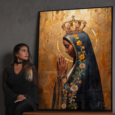 Our Lady of Aparecida: Golden Charm Religious Wall Art - Image 6
