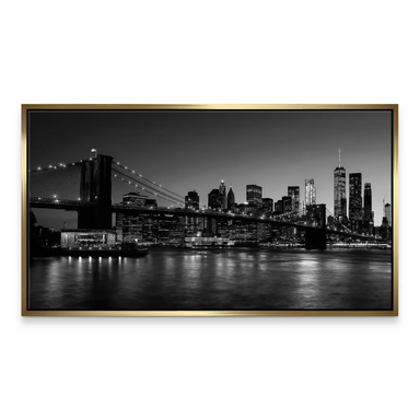 Manhattan Prestige Canvas Wall Art - Black & White City Skyline - Image 7