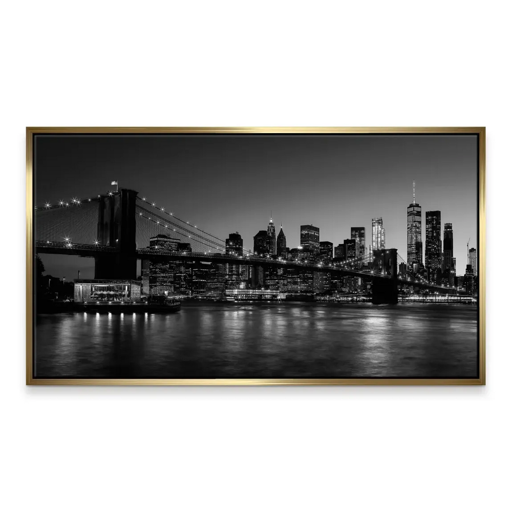 Manhattan Prestige Canvas Wall Art - Black & White City Skyline - Image 7