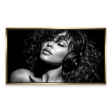 Music-inspired portrait in dramatic high-contrast tones.