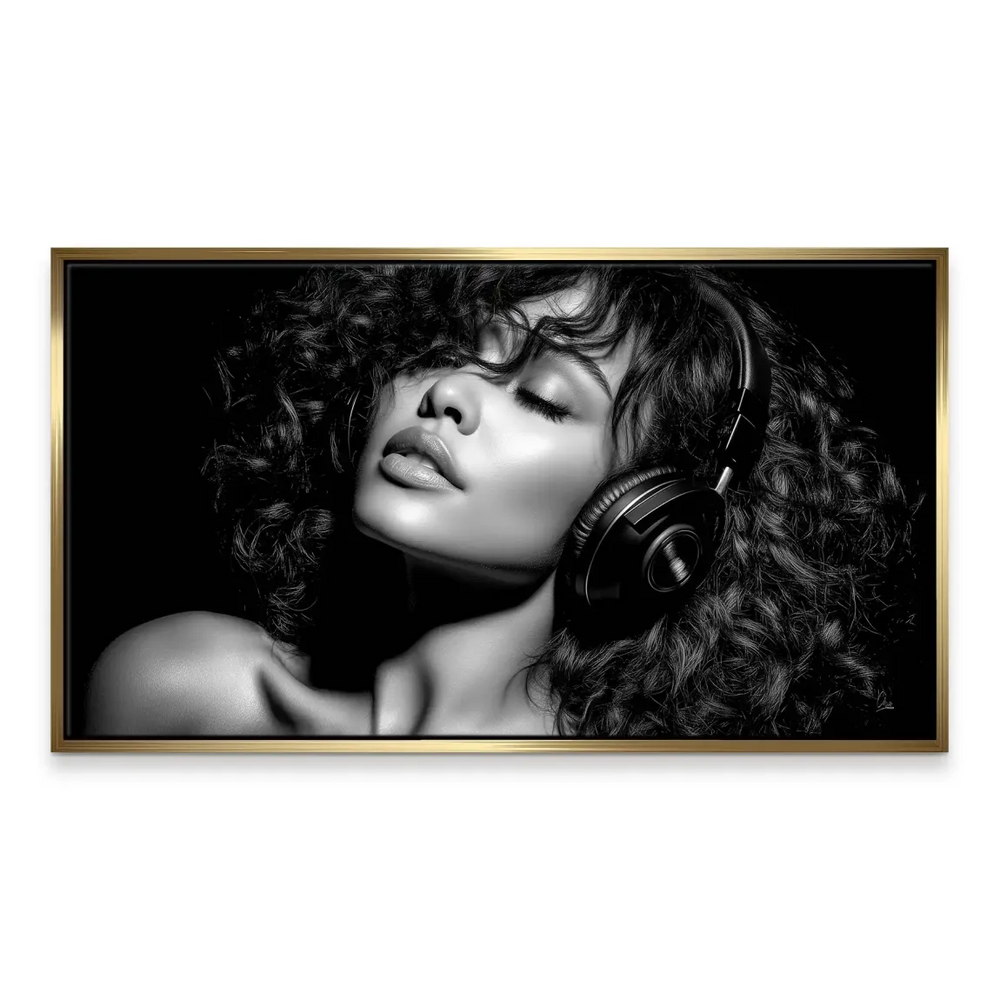 Music-inspired portrait in dramatic high-contrast tones.