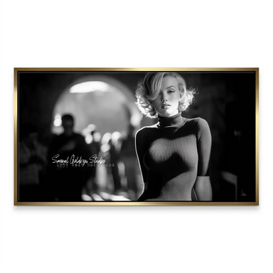 Movie-era wall art in black and white suitable for living rooms or bedrooms