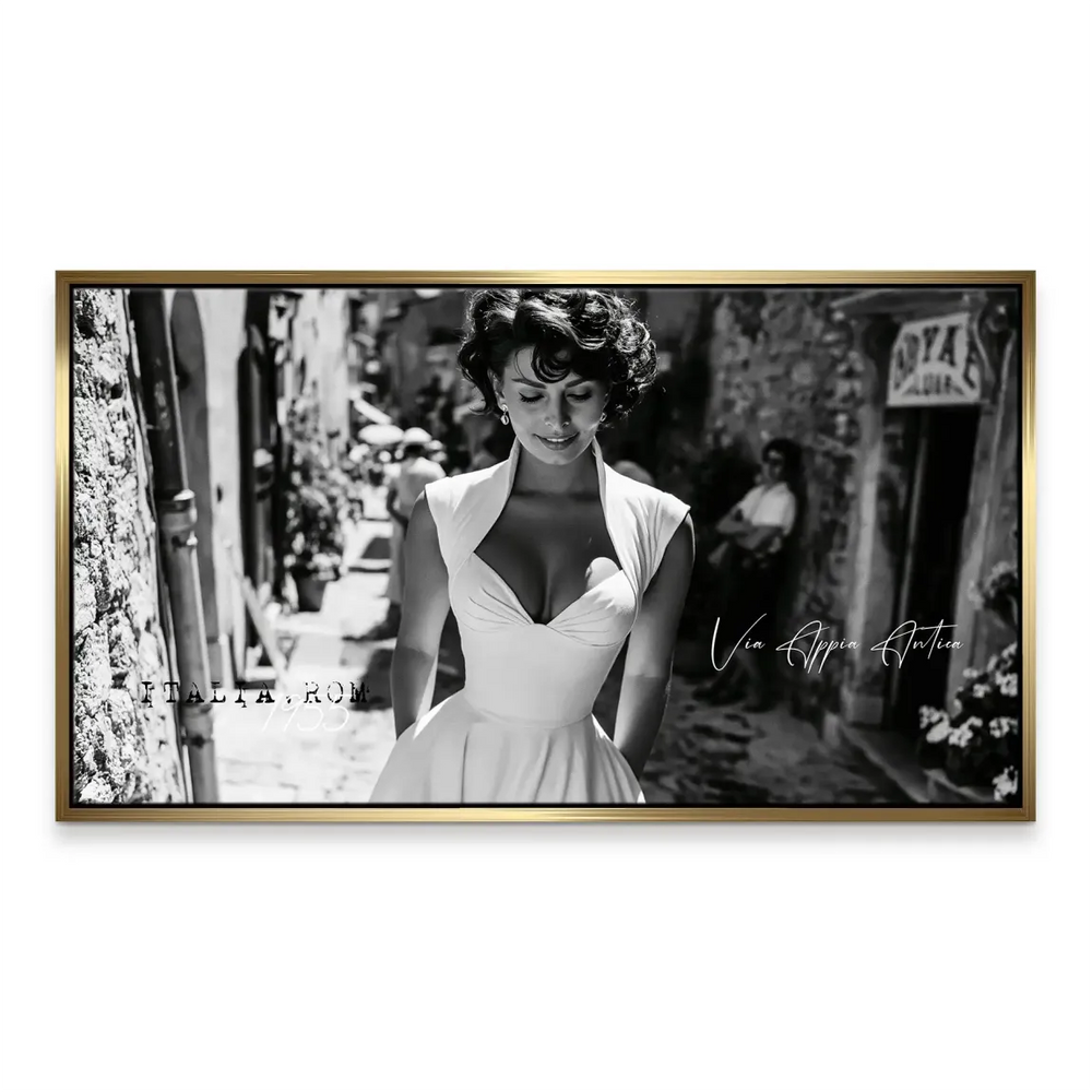 Sophia Loren Rome Canvas Art - Vintage Black & White Portrait - Image 6