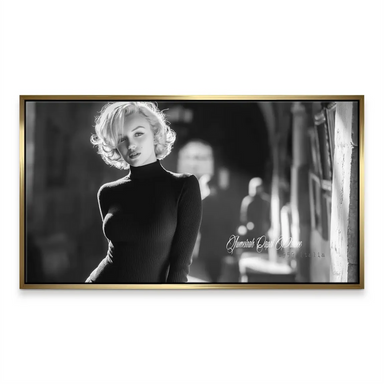 Elegant black and white wall art of a timeless female movie icon for bedroom or office.