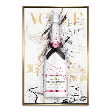 Champagne Glam canvas featuring stylish Moët Rosé bottle as fashion-inspired pop art.