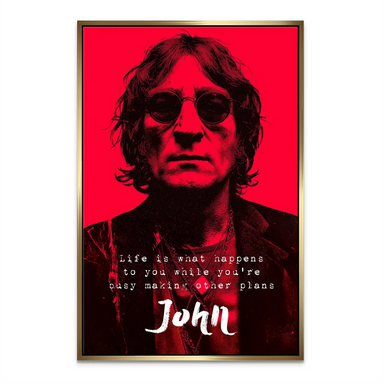 Lennon wall art featuring round glasses and retro aesthetic