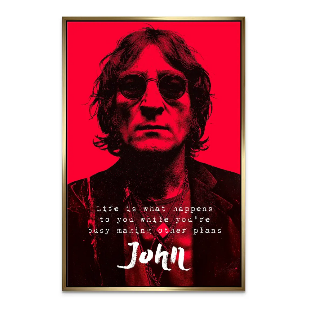 Lennon wall art featuring round glasses and retro aesthetic
