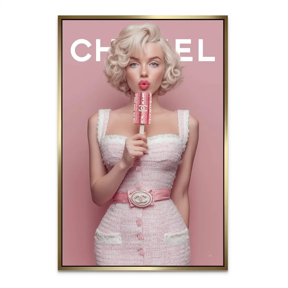 High-fashion illustration with retro Hollywood glamour.