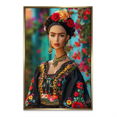 Bold, colorful wall decor ideal for living rooms or bedrooms with cultural and fashion influences.