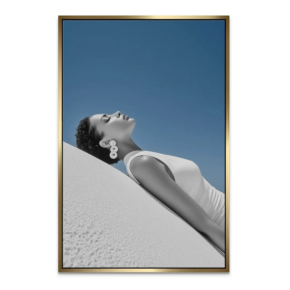 Contemporary fashion-inspired wall art in a clean composition