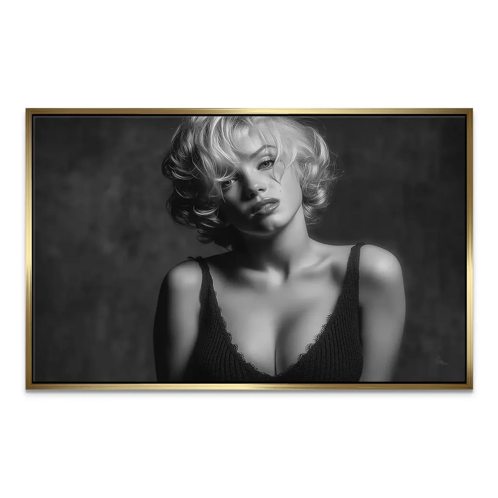 Medium close-up canvas print of Marilyn Monroe in a sophisticated pose