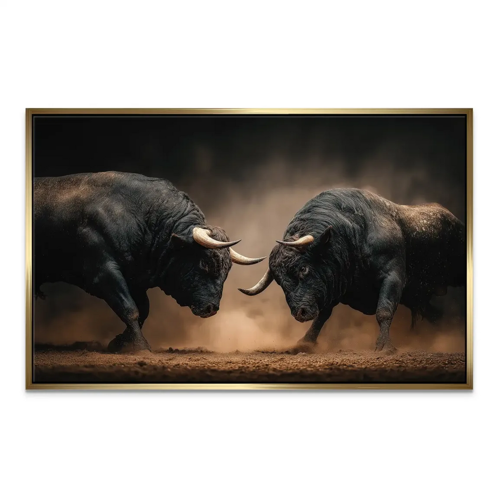 Symmetrical composition emphasizing power and aggression in a hyperrealistic wildlife scene