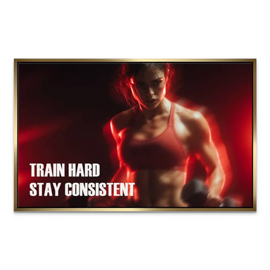 Fitness Motivation Canvas Wall Art - Train Hard Stay Consistent - Image 5