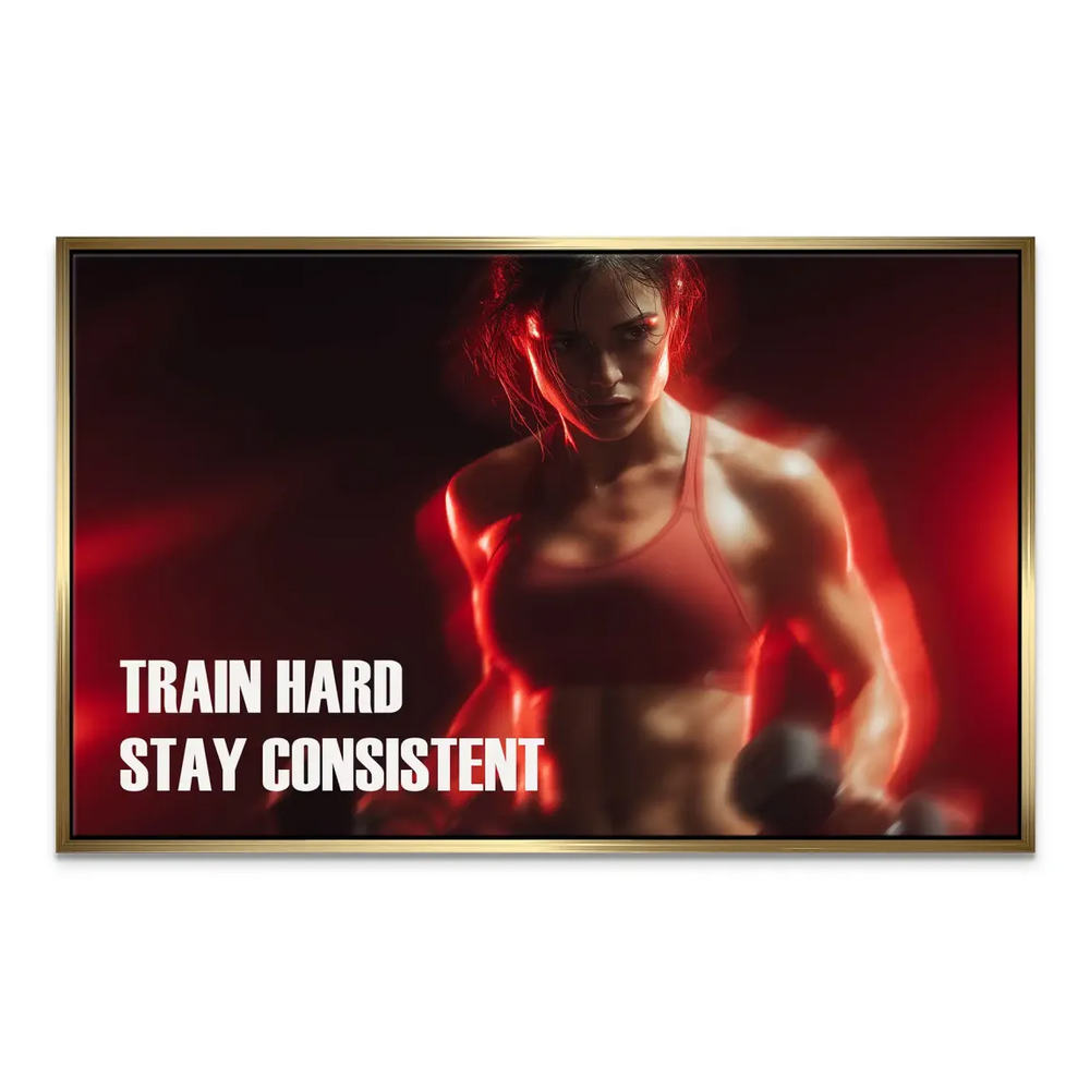 Fitness Motivation Canvas Wall Art - Train Hard Stay Consistent - Image 5