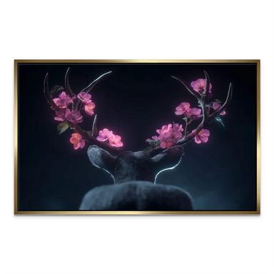 Flower Deer Canvas Print - Animal Wall Art, Boho Floral - Image 5