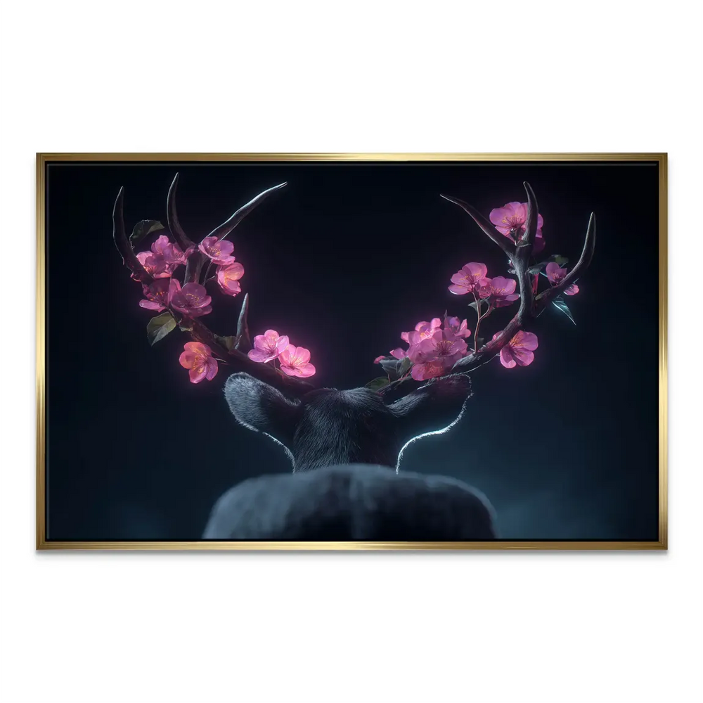 Flower Deer Canvas Print - Animal Wall Art, Boho Floral - Image 5