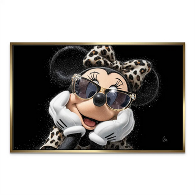 Contemporary pop art portrait of Minnie Mouse with chic accessories