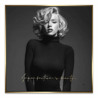 Iconic vintage Hollywood glamour portrait on canvas.