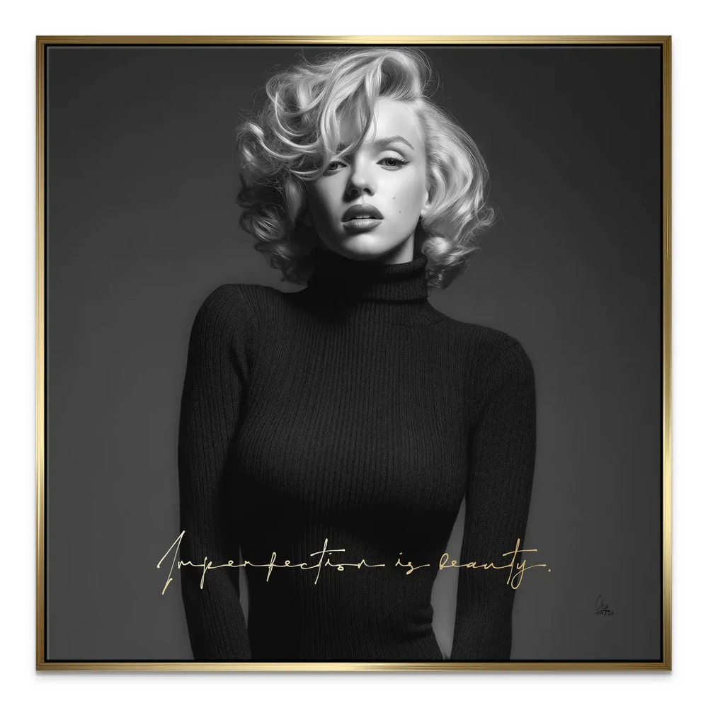 Iconic vintage Hollywood glamour portrait on canvas.
