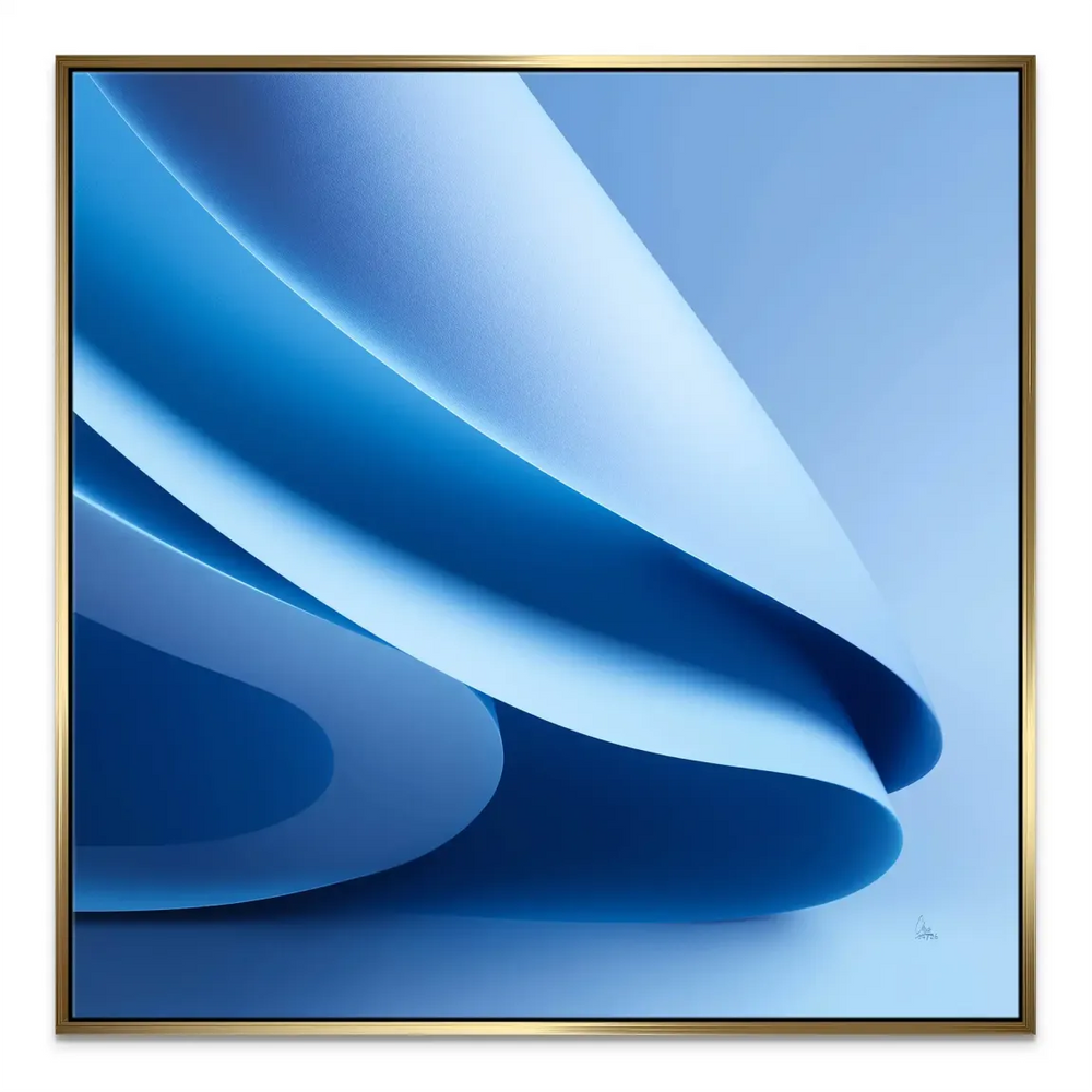 Blue Flow Canvas Wall Art - Abstract Minimalist Artwork - Image 5