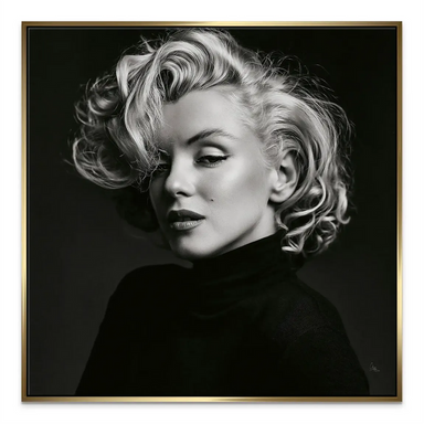 Marilyn Elegance Canvas Print - Black & White Portrait Wall Art - Image 5