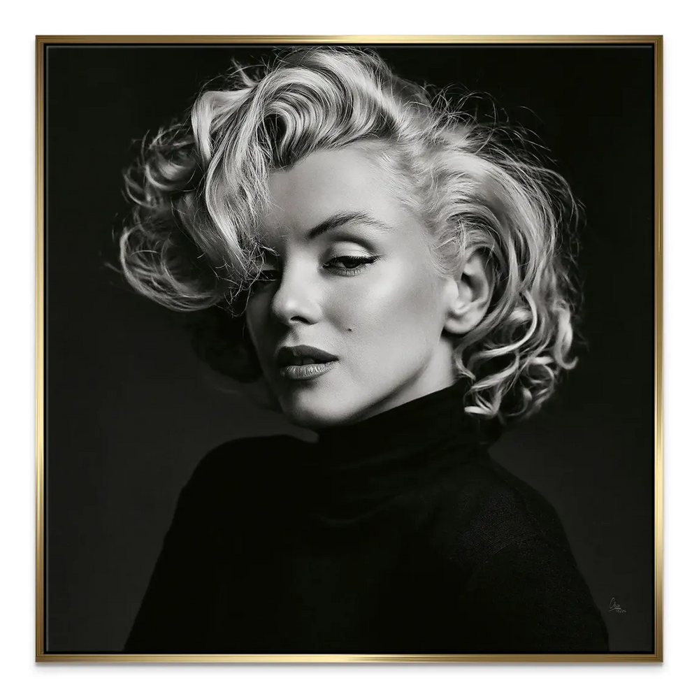 Marilyn Elegance Canvas Print - Black & White Portrait Wall Art - Image 5