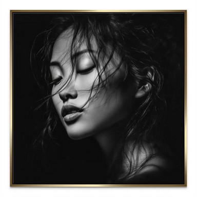 Elegant living room decor piece: Asian Noir Portrait on canvas