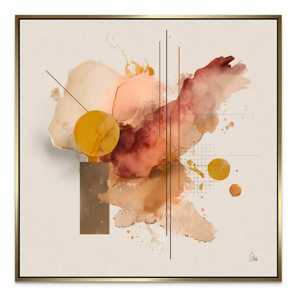 Soft beige background with subtle grid pattern and modern abstract layout on canvas.