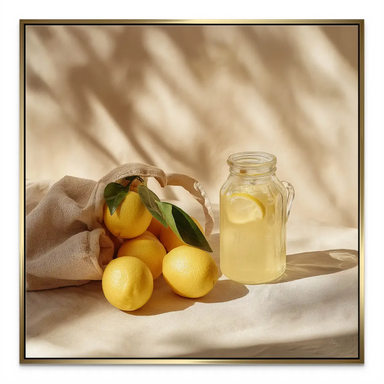 Sunny citrus still life decor suitable for modern or Scandinavian interiors