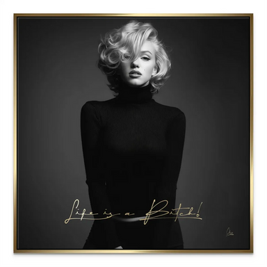 Marilyn Monroe Portrait Canvas Wall Art Vintage Glam Pop Art Gold Text - Image 5