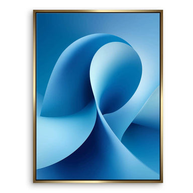 Abstract blue wave artwork suitable for Scandinavian decor