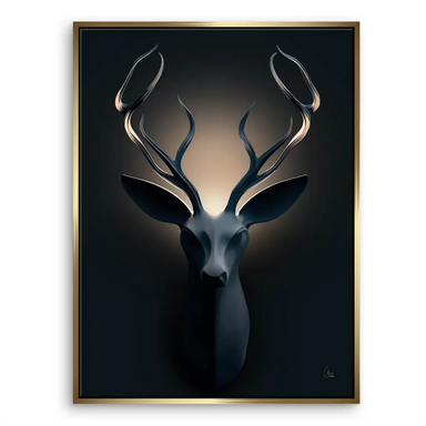 Abstract animal wall art featuring a deer against a dark backdrop