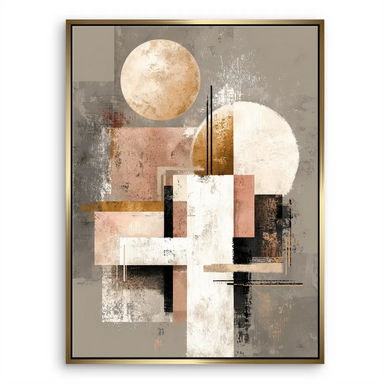 Modern contemporary geometric canvas art suitable for living rooms or offices