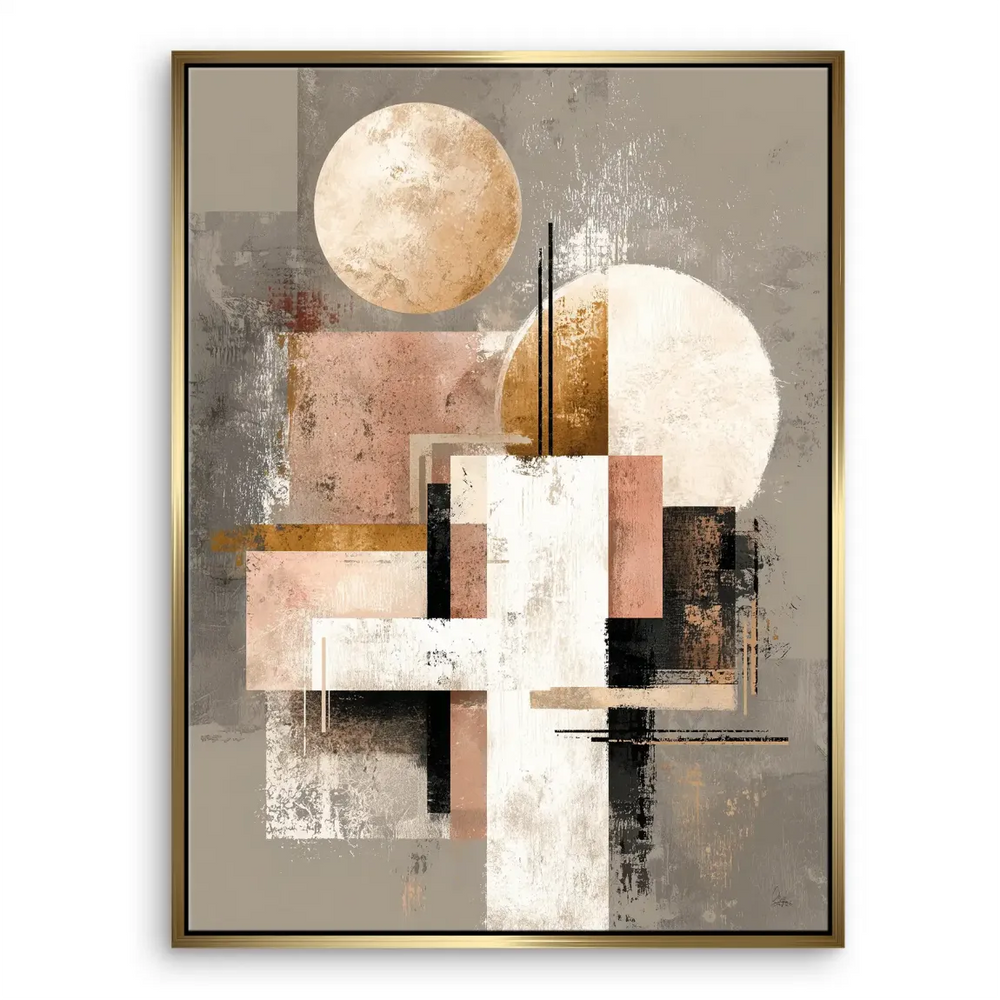 Modern contemporary geometric canvas art suitable for living rooms or offices