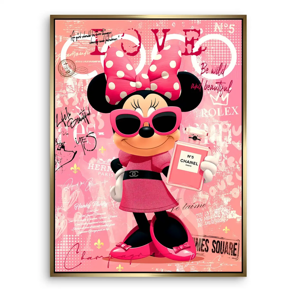 Minnie Mouse Pop Art Canvas - Chanel No. 5 Fashion Wall Art - Image 5