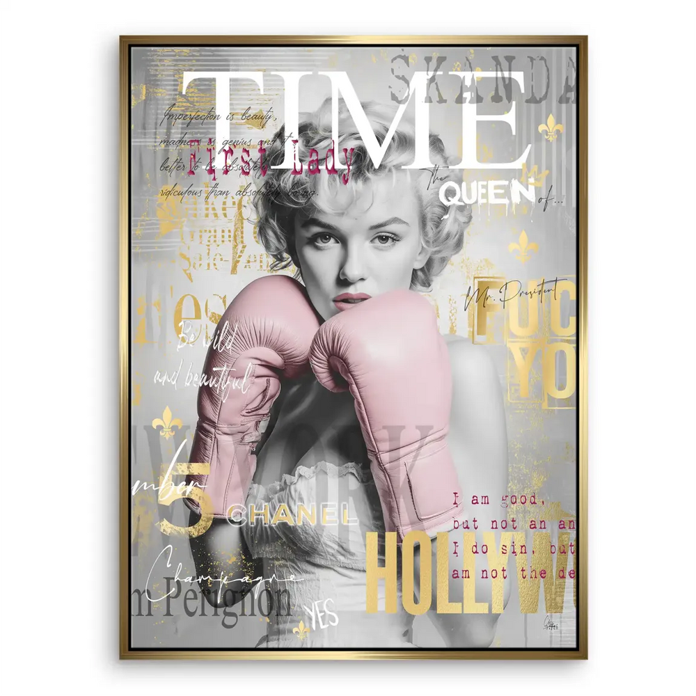 Marilyn Monroe Champ Pop Art Canvas Print - Bold Pink Boxing Glam - Image 5