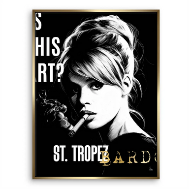 High-contrast pop art canvas art featuring a glamorous movie star