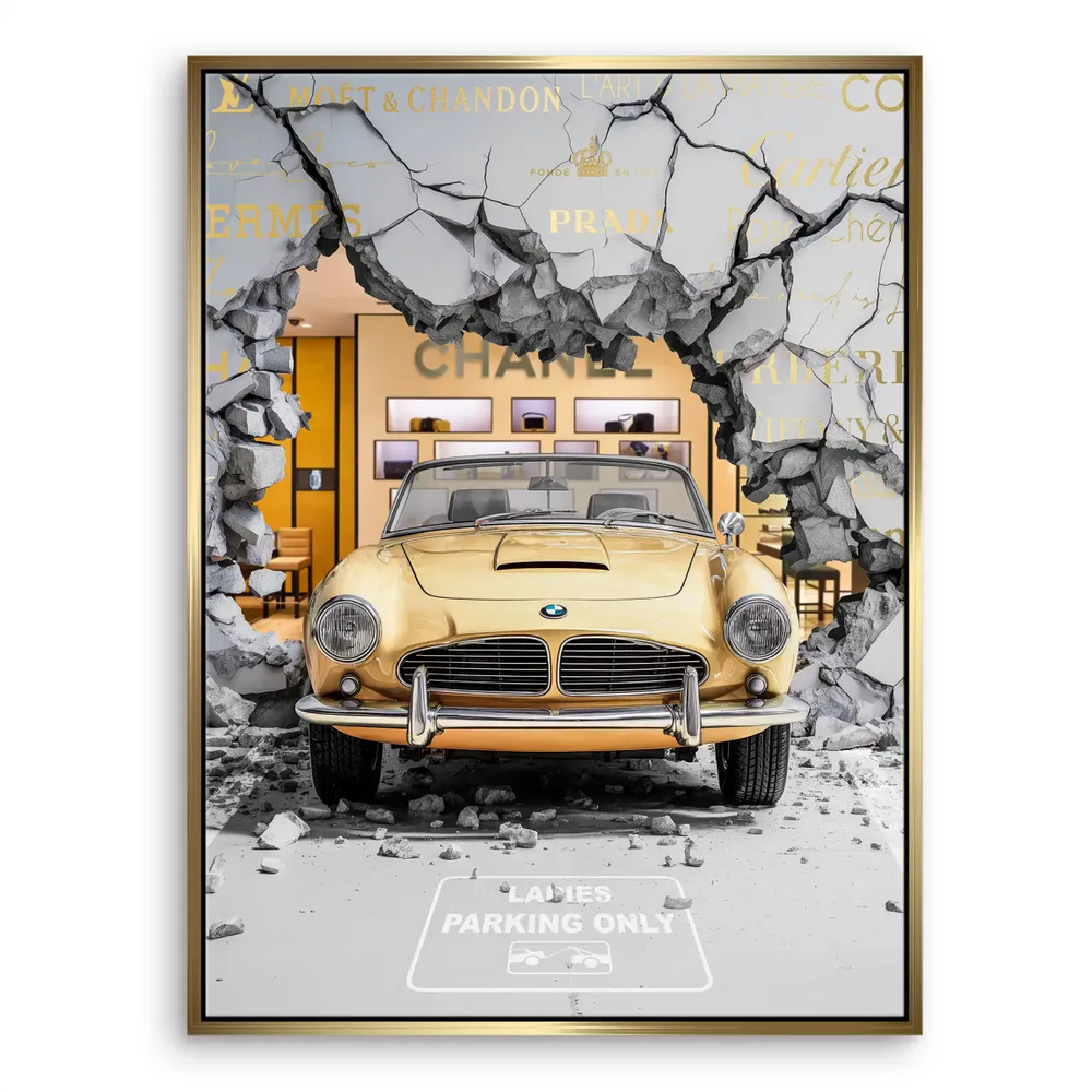 Luxury Shopping Canvas Art - BMW Meets Chanel Graffiti Pop Art - Image 7