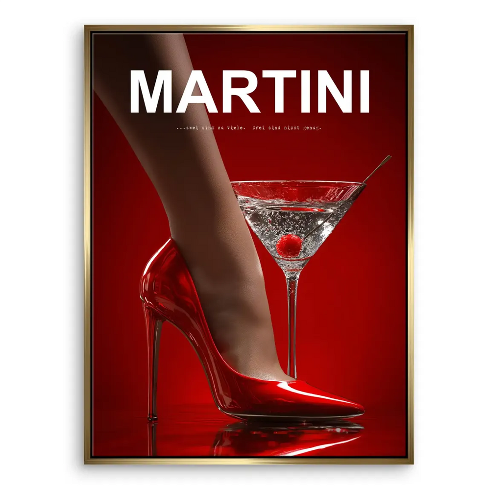 Food and drink motif in a chic red-toned canvas wall art.