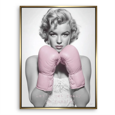 Chest-up Marilyn Monroe canvas wall art for modern glam decor.