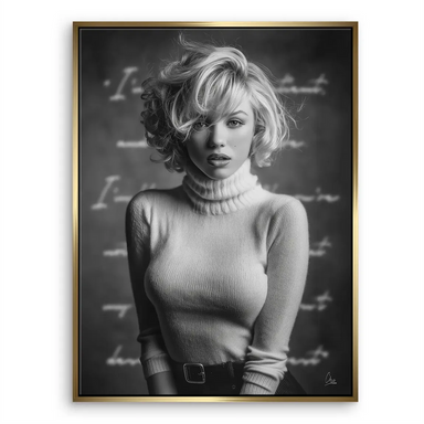 Studio-style black and white art canvas suitable for gallery walls