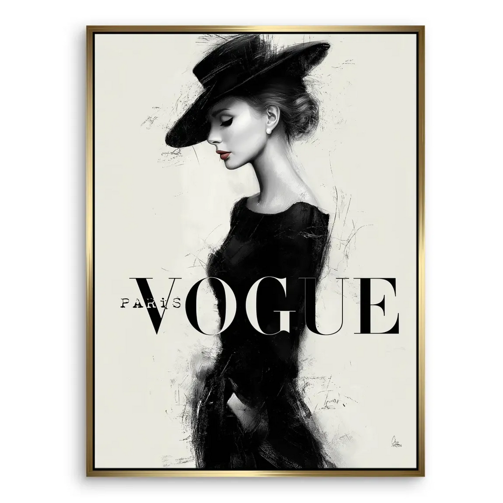 Vintage glamour Parisian Lady wall art suitable for living rooms or bedrooms