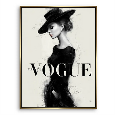 Vintage glamour Parisian Lady wall art suitable for living rooms or bedrooms