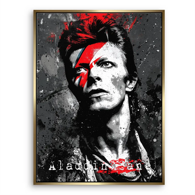 Celebrity canvas wall art capturing 1970s glam rock energy in a contemporary design