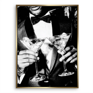 Gentleman Style Canvas Art - Black & White Bar/Cocktail Theme - Image 5