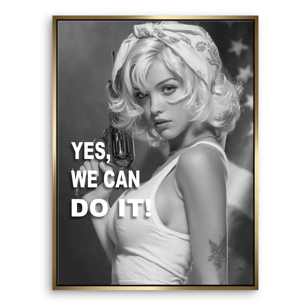 Yes We Can Canvas Wall Art Vintage Americana - Image 8