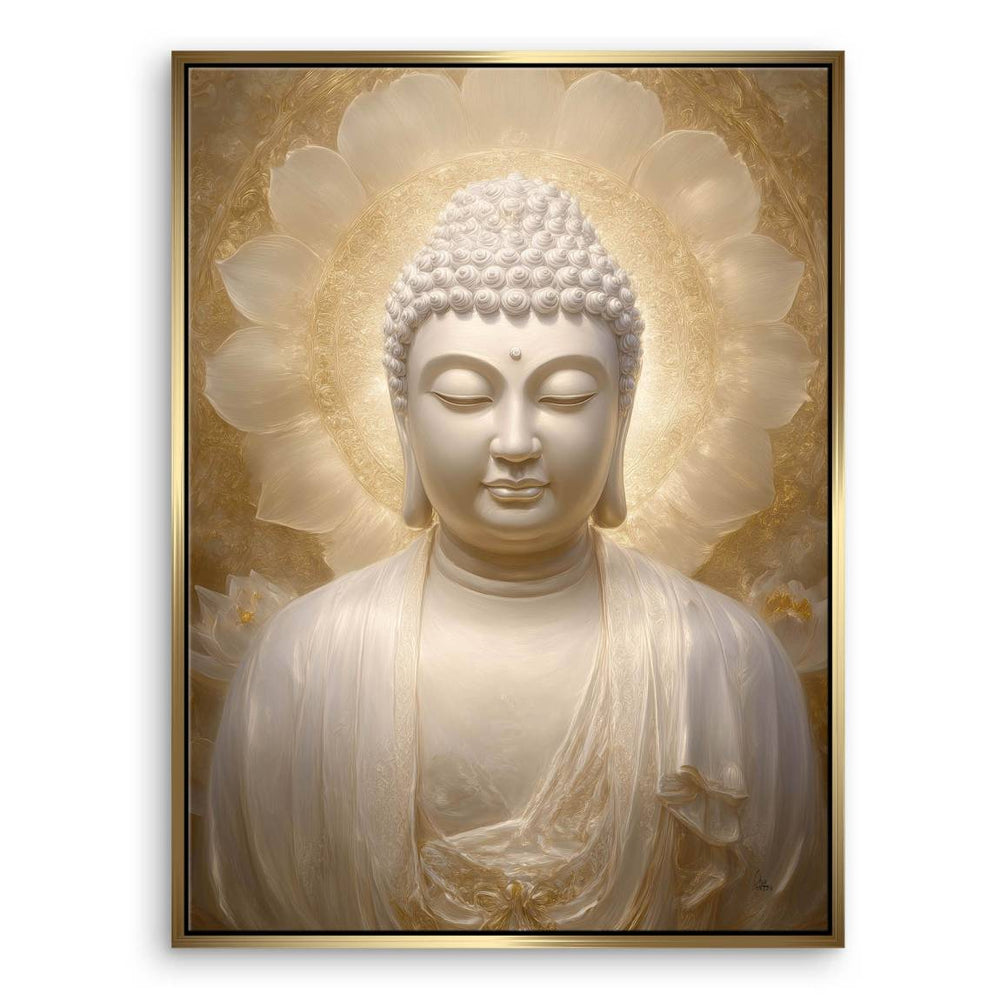Golden Buddha Canvas Wall Art - Serene Portrait in Gold - Image 6
