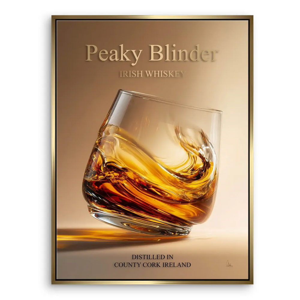 Luxurious wall decor featuring whiskey imagery for industrial or contemporary interiors