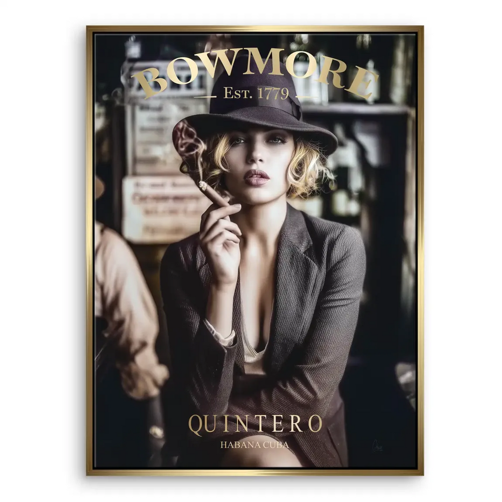 Central figure framed in a sophisticated, glamorous pose for a stylish bar area